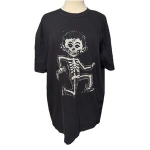 Sun City Rags Lucky 13 Skeleton Man Black T shirt Size XL Short‎ Sleeve Made USA
